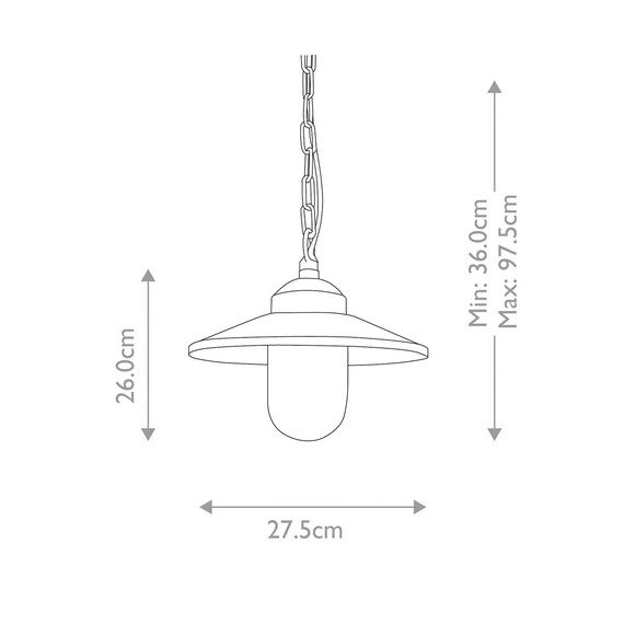 Външна висяща лампа Klampenborg 1xE27 Silver Elstead Lighting KLAMPENBORG8 | Osvetlenieto.bg