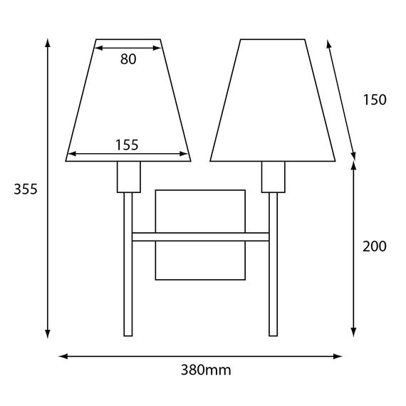 Аплик Lucerne 2xE14 Brushed Nickel Grey Shades Elstead Lighting LUCERNE-2xE14 | Osvetlenieto.bg