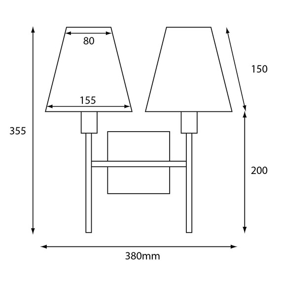 Аплик Lucerne 2xE14 Brushed Nickel Grey Shades Elstead Lighting LUCERNE-2xE14 | Osvetlenieto.bg