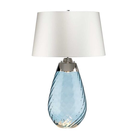Настолна лампа Lena 2 Light Large Blue-tinted Glass  Off-White Shade Elstead Lighting LENA-TL-L-BLUE-OWSS | Osvetlenieto.bg