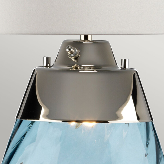 Настолна лампа Lena 2 Light Large Blue-tinted Glass  Off-White Shade Elstead Lighting LENA-TL-L-BLUE-OWSS | Osvetlenieto.bg