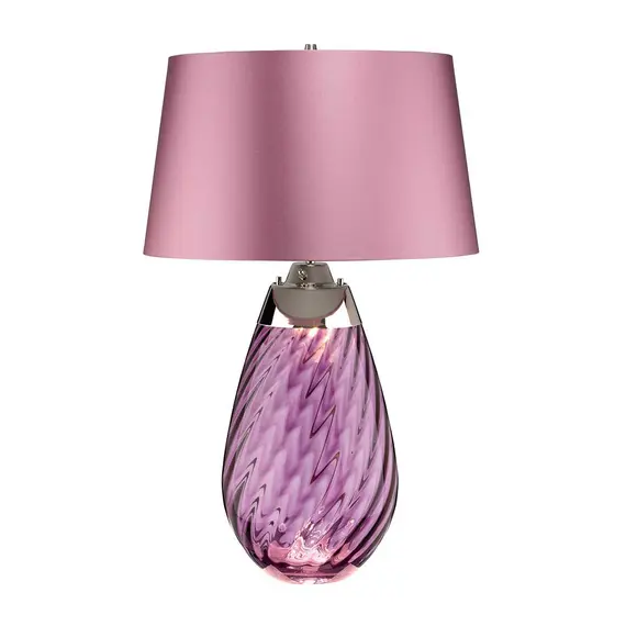 Настолна лампа Lena 2 Light Large Plum-tinted Glass  Heather Shade Elstead Lighting LENA-TL-L-PLUM | Osvetlenieto.bg