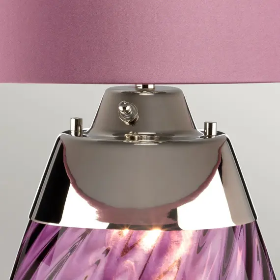 Настолна лампа Lena 2 Light Large Plum-tinted Glass  Heather Shade Elstead Lighting LENA-TL-L-PLUM | Osvetlenieto.bg