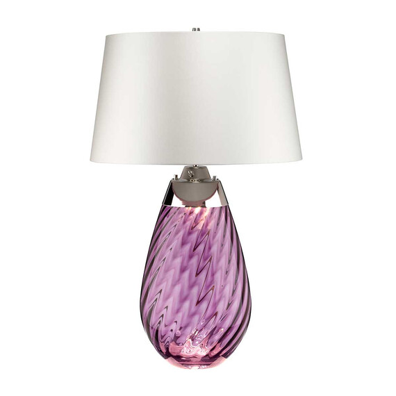 Настолна лампа Lena 2 Light Large Plum-tinted Glass  Off-White Shade Elstead Lighting LENA-TL-L-PLUM-OWSS | Osvetlenieto.bg