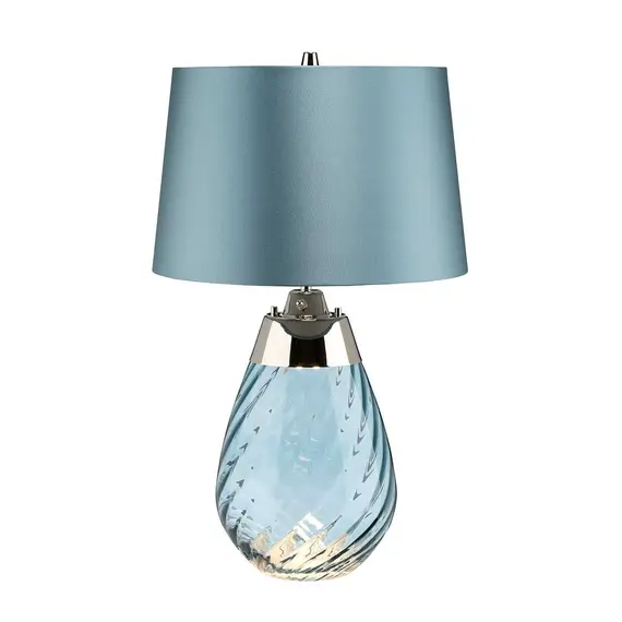 Настолна лампа Lena 2 Light Small Blue-tinted Glass  Duck Egg Blue Shade Elstead Lighting LENA-TL-S-BLUE | Osvetlenieto.bg