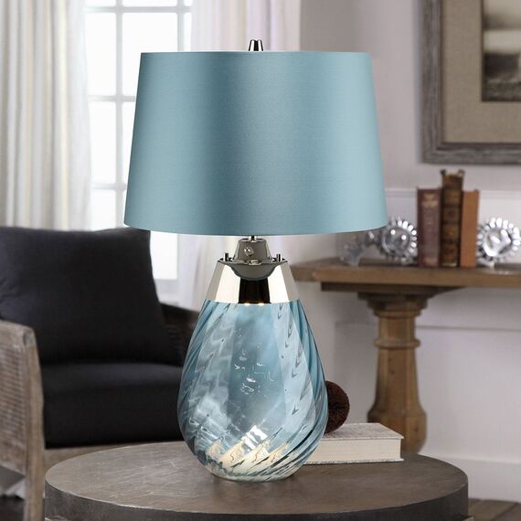 Настолна лампа Lena 2 Light Small Blue-tinted Glass  Duck Egg Blue Shade Elstead Lighting LENA-TL-S-BLUE | Osvetlenieto.bg Настолна лампа Lena 2 Light Small Blue-tinted Glass  Duck Egg Blue Shade Elstead Lighting LENA-TL-S-BLUE | Osvetlenieto.bg