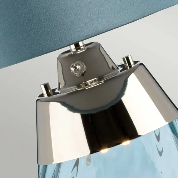 Настолна лампа Lena 2 Light Small Blue-tinted Glass  Duck Egg Blue Shade Elstead Lighting LENA-TL-S-BLUE | Osvetlenieto.bg