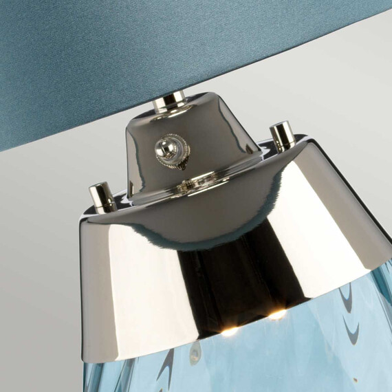 Настолна лампа Lena 2 Light Small Blue-tinted Glass  Duck Egg Blue Shade Elstead Lighting LENA-TL-S-BLUE | Osvetlenieto.bg