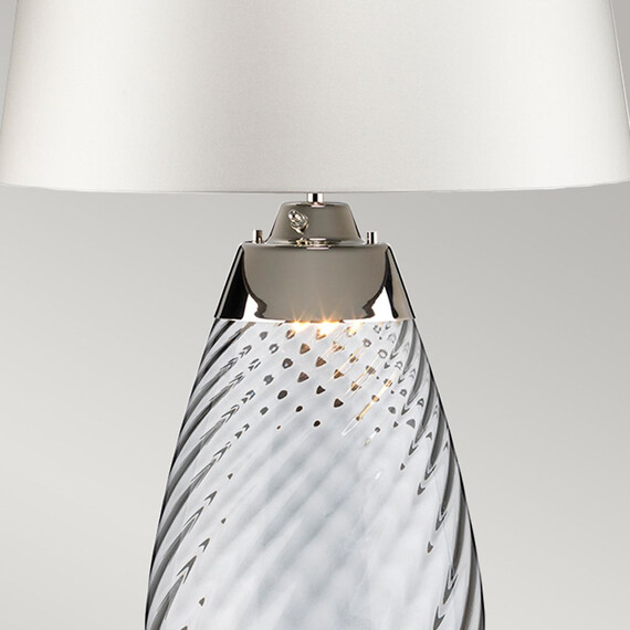 Настолна лампа Lena 2 Light Small Blue-tinted Glass  Off-White Shade Elstead Lighting LENA-TL-S-BLUE-OWSS | Osvetlenieto.bg