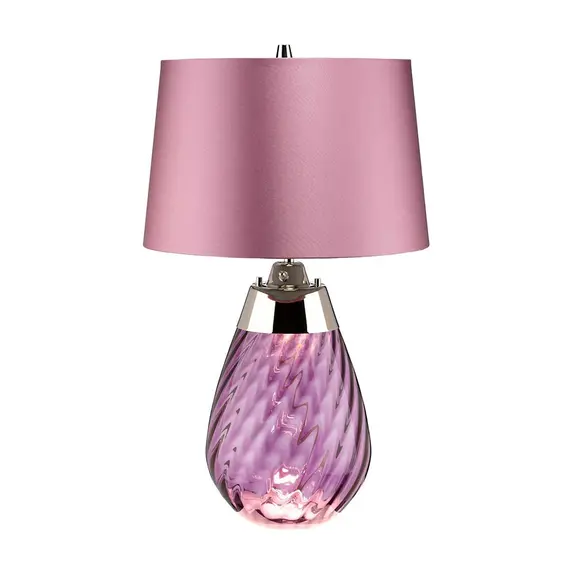 Настолна лампа Lena 2 Light Small Plum-tinted Glass  Heather Shade Elstead Lighting LENA-TL-S-PLUM | Osvetlenieto.bg
