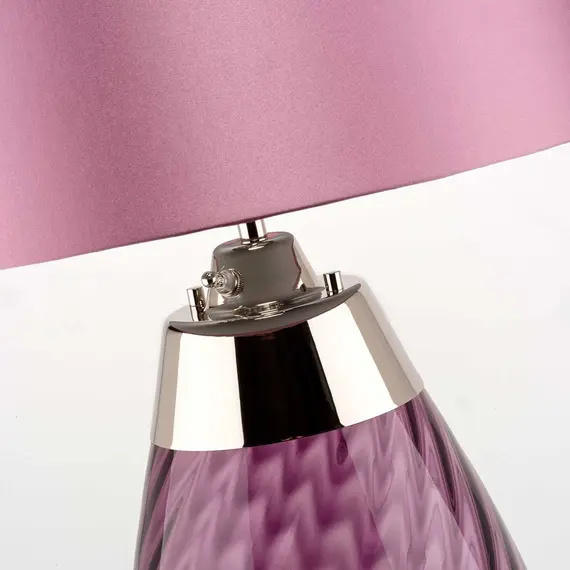 Настолна лампа Lena 2 Light Small Plum-tinted Glass  Heather Shade Elstead Lighting LENA-TL-S-PLUM | Osvetlenieto.bg