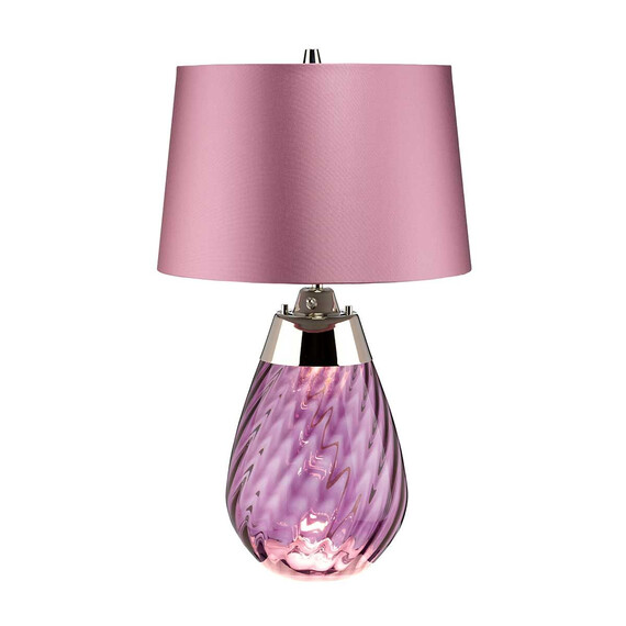 Настолна лампа Lena 2 Light Small Plum-tinted Glass  Heather Shade Elstead Lighting LENA-TL-S-PLUM | Osvetlenieto.bg