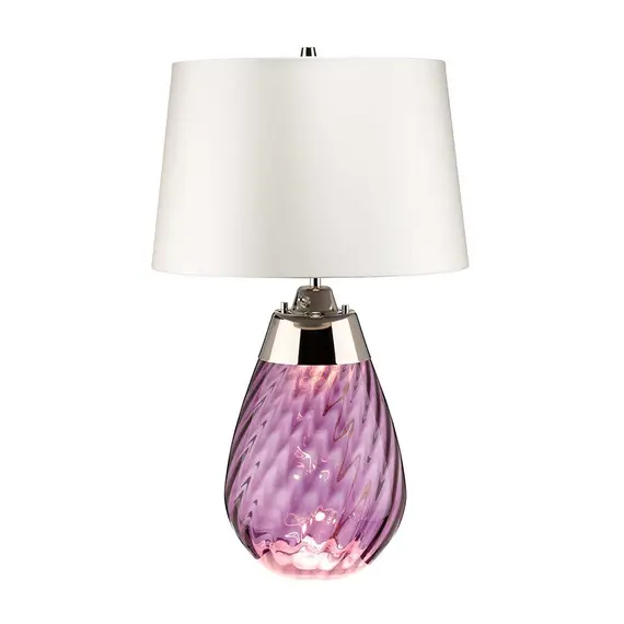 Настолна лампа Lena 2 Light Small Plum-tinted Glass  Off-White Shade Elstead Lighting LENA-TL-S-PLUM-OWSS | Osvetlenieto.bg