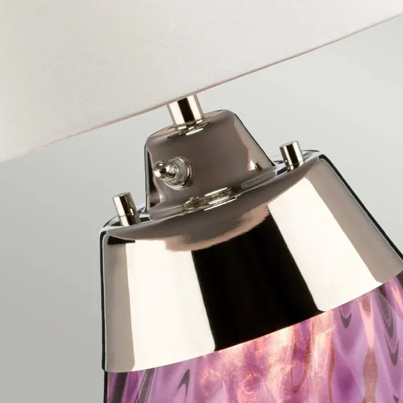 Настолна лампа Lena 2 Light Small Plum-tinted Glass  Off-White Shade Elstead Lighting LENA-TL-S-PLUM-OWSS | Osvetlenieto.bg