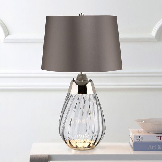 Настолна лампа Lena 2 Light Small Smoke-tinted Glass  Slate Shade Elstead Lighting LENA-TL-S-SMOKE | Osvetlenieto.bg Настолна лампа Lena 2 Light Small Smoke-tinted Glass  Slate Shade Elstead Lighting LENA-TL-S-SMOKE | Osvetlenieto.bg