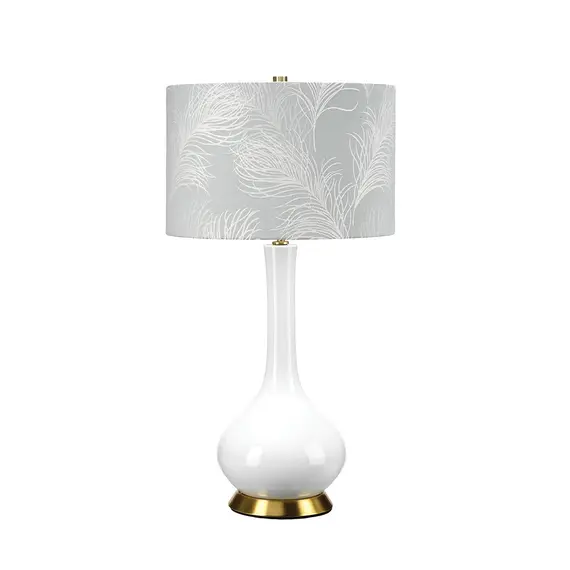 Настолна лампа Milo 1xE27 Aged Brass White Blue Elstead Lighting MILO-AB-TL-FDEB | Osvetlenieto.bg