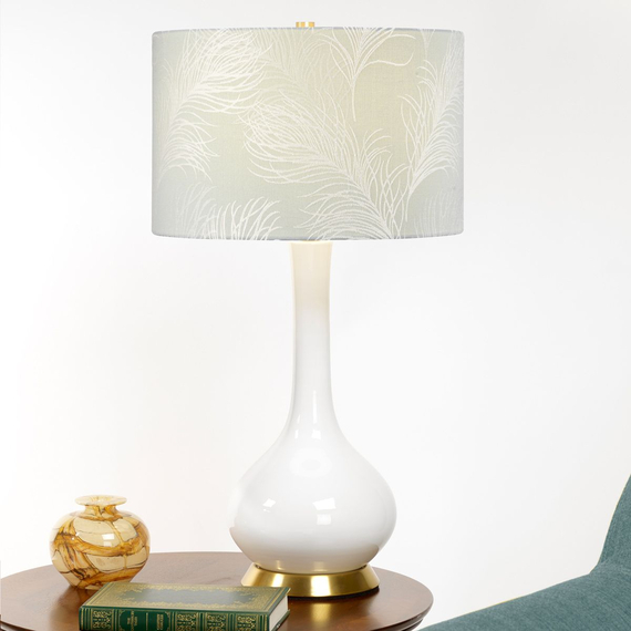 Настолна лампа Milo 1xE27 Aged Brass White Blue Elstead Lighting MILO-AB-TL-FDEB | Osvetlenieto.bg