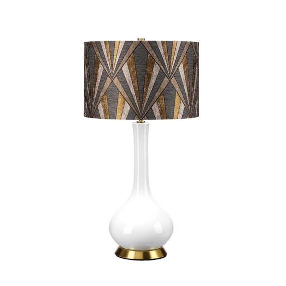 Настолна лампа Milo 1xE27 Aged Brass White Grey Brass Elstead Lighting MILO-AB-TL-VOGPB | Osvetlenieto.bg