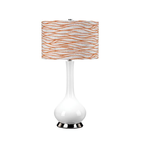 Настолна лампа Milo 1xE27 Polished Nickel White Orange Elstead Lighting MILO-PN-TL-LORA | Osvetlenieto.bg