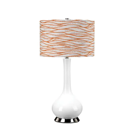 Настолна лампа Milo 1xE27 Polished Nickel White Orange Elstead Lighting MILO-PN-TL-LORA | Osvetlenieto.bg
