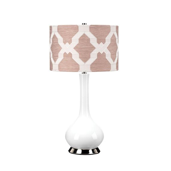 Настолна лампа Milo 1xE27 Polished Nickel White Pink Elstead Lighting MILO-PN-TL-OVTH | Osvetlenieto.bg