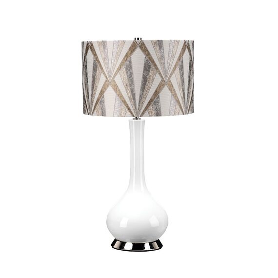 Настолна лампа Milo 1xE27 Polished Nickel White Silver Elstead Lighting MILO-PN-TL-VOGSC | Osvetlenieto.bg