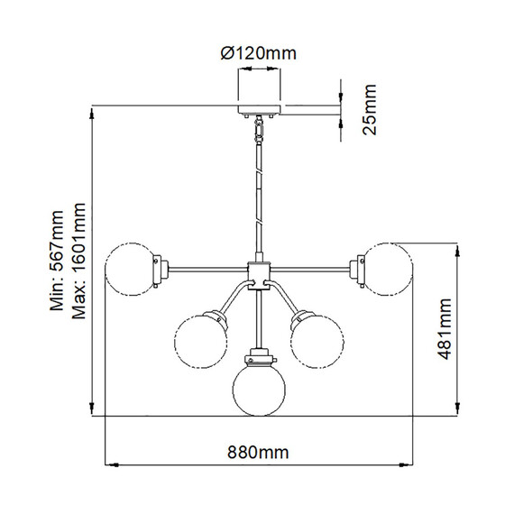 Полилей Kula 9xE14 Polished Nickel Elstead Lighting KULA9 | Osvetlenieto.bg