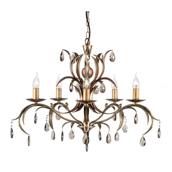 Полилей Lily 5xE14 Bronze Patina Elstead Lighting LL5-ANT-BRZ | Osvetlenieto.bg