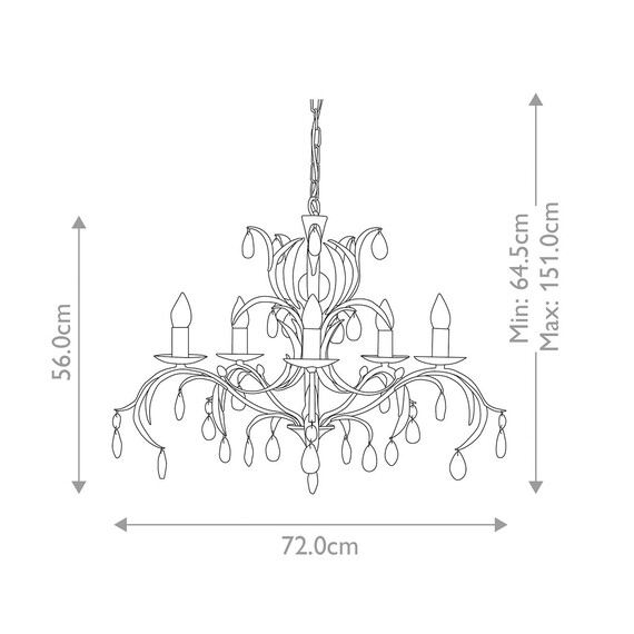 Полилей Lily 5xE14 Bronze Patina Elstead Lighting LL5-ANT-BRZ | Osvetlenieto.bg
