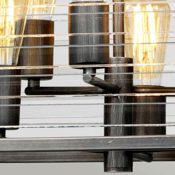 Полилей Louvre 6xE27 Painted Gunmetal Elstead Lighting LOUVRE-6P | Osvetlenieto.bg