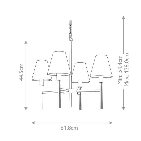 Полилей Lucerne 4xE14 Brushed Nickel Grey Shades Elstead Lighting LUCERNE-4xE14 | Osvetlenieto.bg