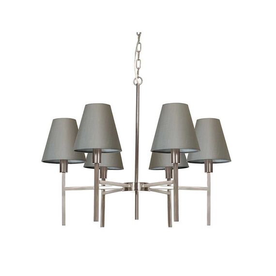 Полилей Lucerne 6xE14 Brushed Nickel Grey Shades Elstead Lighting LUCERNE-6xE14 | Osvetlenieto.bg