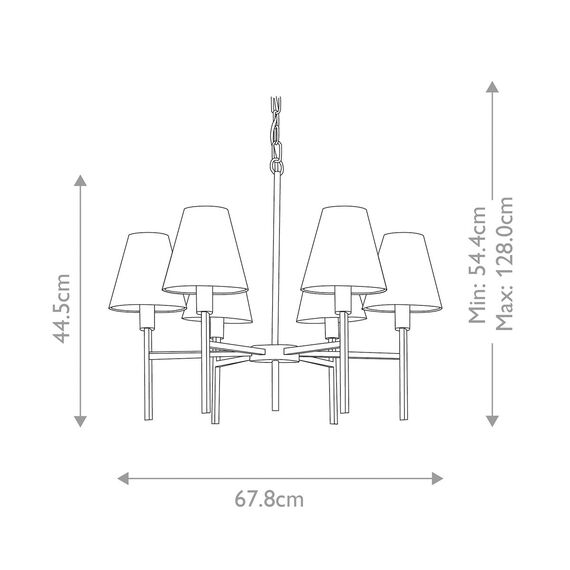 Полилей Lucerne 6xE14 Brushed Nickel Grey Shades Elstead Lighting LUCERNE-6xE14 | Osvetlenieto.bg