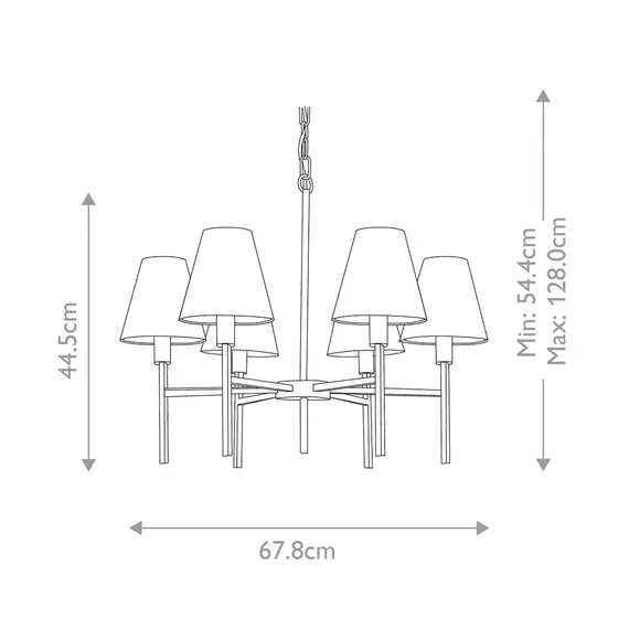 Полилей Lucerne 6xE14 Brushed Nickel Grey Shades Elstead Lighting LUCERNE-6xE14 | Osvetlenieto.bg