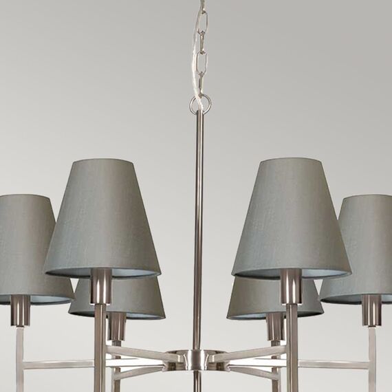 Полилей Lucerne 6xE14 Brushed Nickel Grey Shades Elstead Lighting LUCERNE-6xE14 | Osvetlenieto.bg