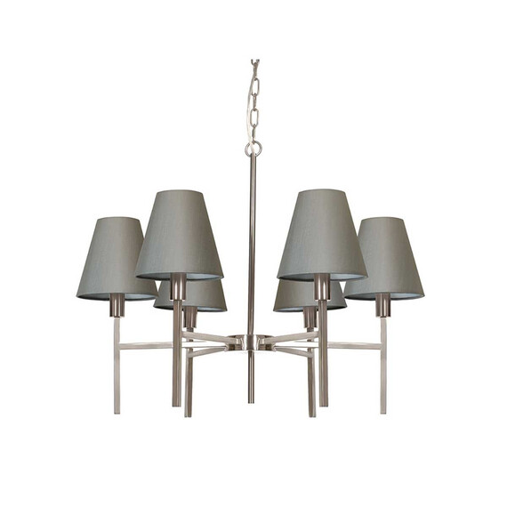 Полилей Lucerne 6xE14 Brushed Nickel Grey Shades Elstead Lighting LUCERNE-6xE14 | Osvetlenieto.bg