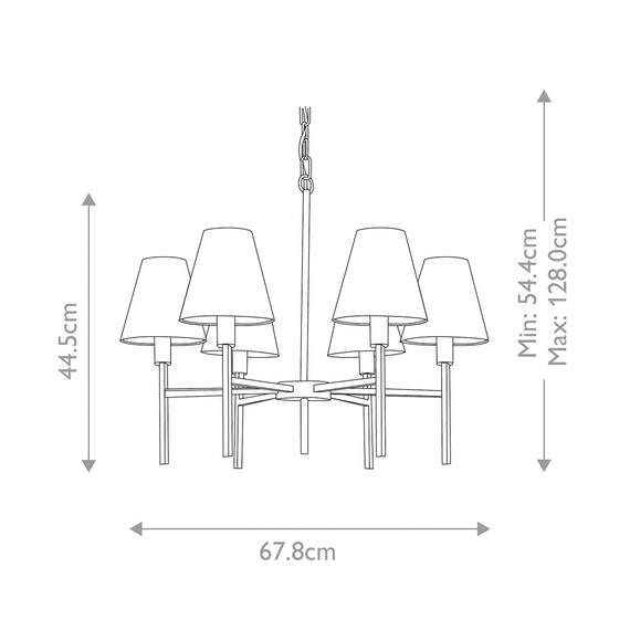 Полилей Lucerne 6xE14 Brushed Nickel Grey Shades Elstead Lighting LUCERNE-6xE14 | Osvetlenieto.bg