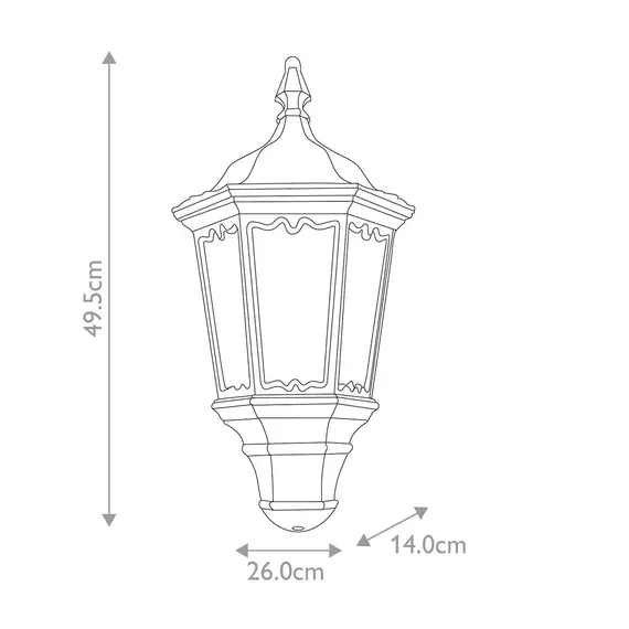 Външен аплик Medstead 1xE27 Half Lantern Black Elstead Lighting MD7-BLACK | Osvetlenieto.bg