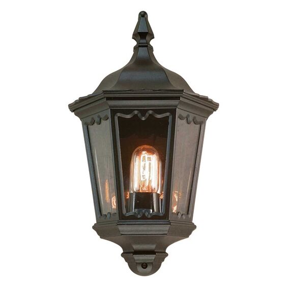 Външен аплик Medstead 1xE27 Half Lantern PIR Black Elstead Lighting MD7-PIR-BLACK | Osvetlenieto.bg