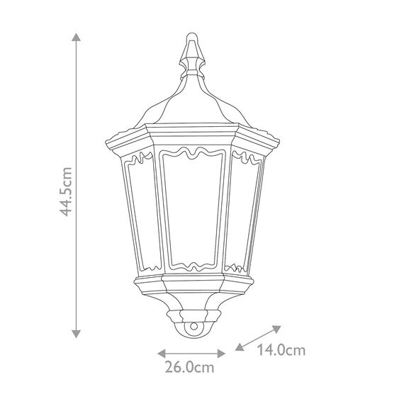 Външен аплик Medstead 1xE27 Half Lantern PIR Black Elstead Lighting MD7-PIR-BLACK | Osvetlenieto.bg Външен аплик Medstead 1xE27 Half Lantern PIR Black Elstead Lighting MD7-PIR-BLACK | Osvetlenieto.bg