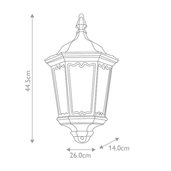 Външен аплик Medstead 1xE27 Half Lantern PIR Black Elstead Lighting MD7-PIR-BLACK | Osvetlenieto.bg