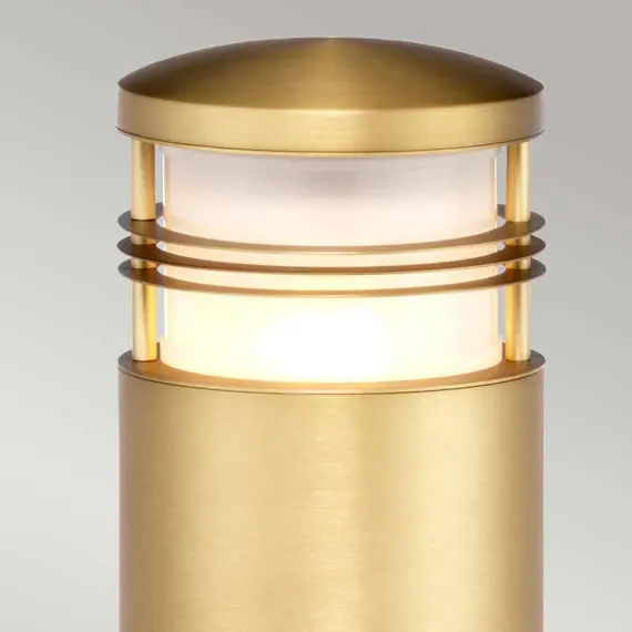 Градински стълб Newbrighton 1xE27 Brushed Brass Elstead Lighting NEWBRIGHTON-B-BRASS | Osvetlenieto.bg