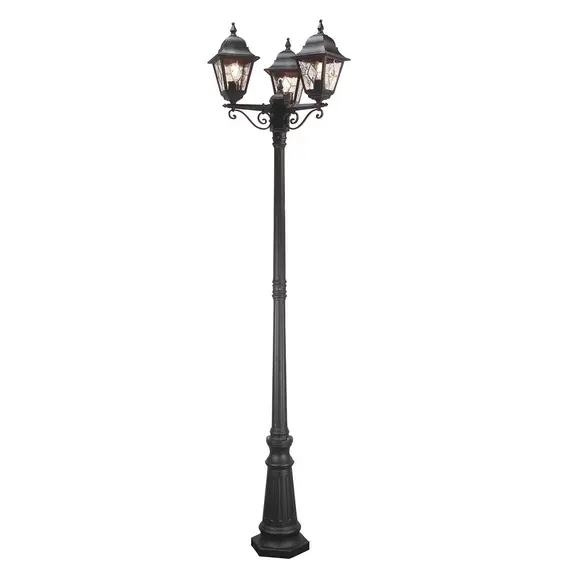 Градински стълб Norfolk 3xE27 Black Elstead Lighting NR8-BLK | Osvetlenieto.bg