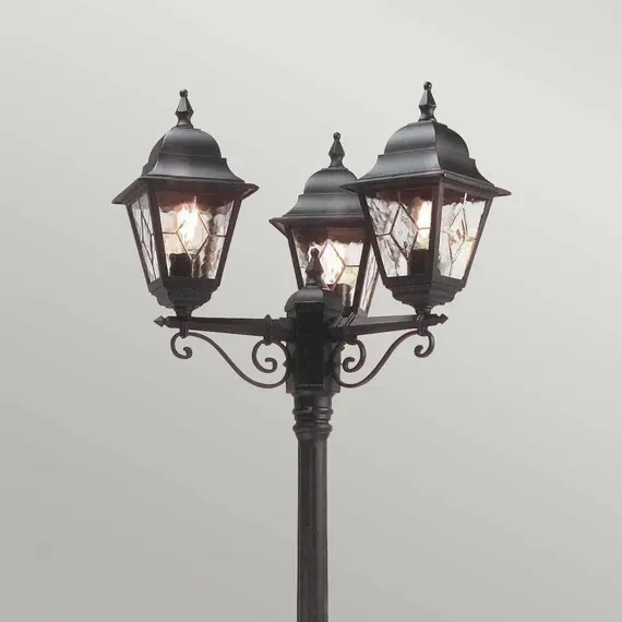 Градински стълб Norfolk 3xE27 Black Elstead Lighting NR8-BLK | Osvetlenieto.bg