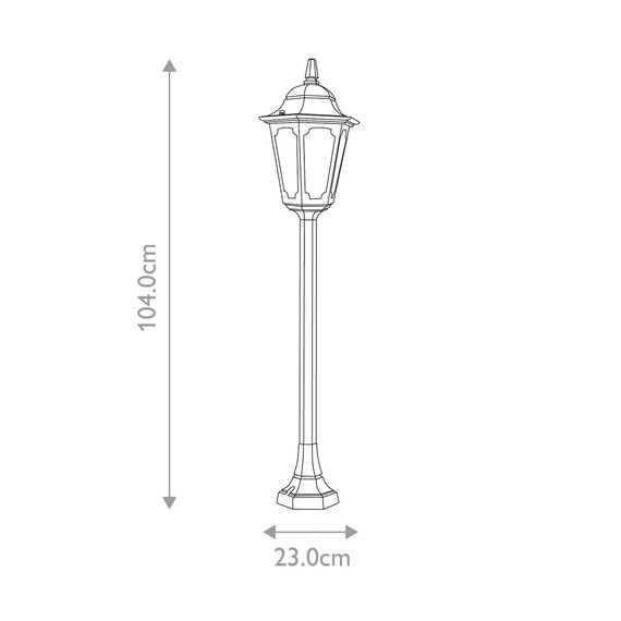 Градински стълб Parish 1xE27 Black Elstead Lighting PR5-BLACK | Osvetlenieto.bg