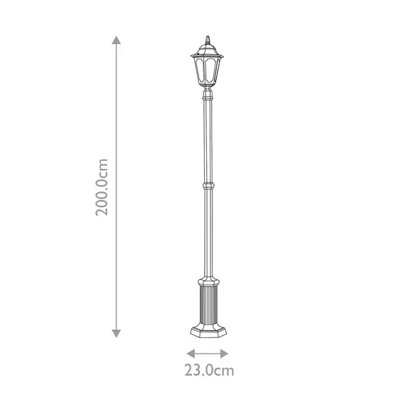 Градински стълб Parish 1xE27 Black Elstead Lighting PR6-BLACK | Osvetlenieto.bg