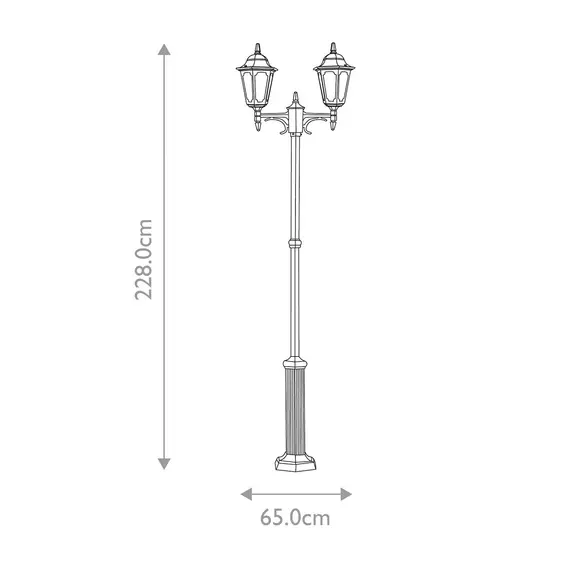 Градински стълб Parish 2xE27 Twin Black Elstead Lighting PR8-BLACK | Osvetlenieto.bg