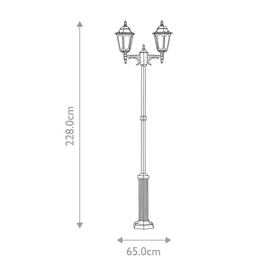 Градински стълб Parish 2xE27 Twin Black Elstead Lighting PR8-BLACK | Osvetlenieto.bg