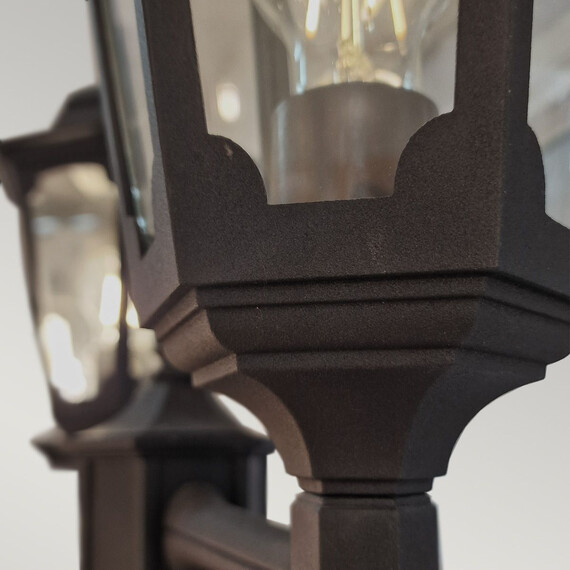 Градински стълб Parish 2xE27 Twin Black Elstead Lighting PR8-BLACK | Osvetlenieto.bg