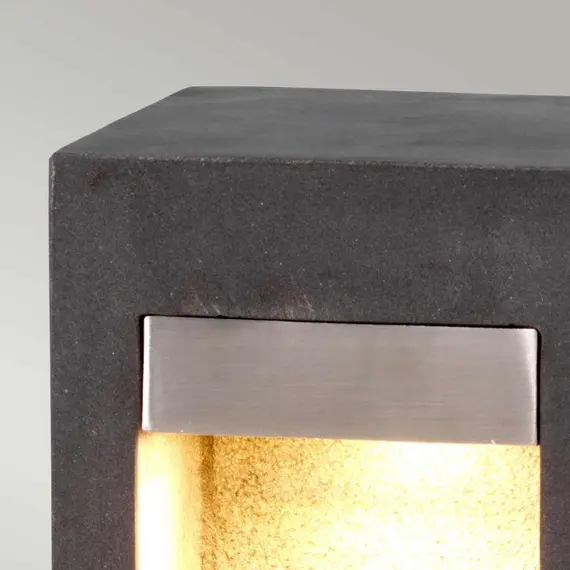 LED Градински стълб Parkstone Medium Basalt Stone Stainless Steel Elstead Lighting PARKSTONE-BOL-B | Osvetlenieto.bg